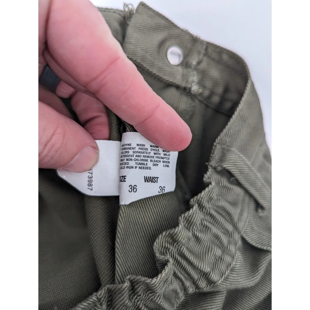 Vtg Boy Scouts of America Cargo Pants Men's 36 x 28, Green 6 Pocket Elastic